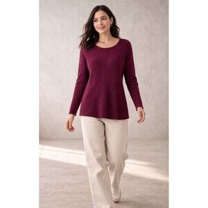 Banana Republic Ribbed Sweater Burgundy Long Sleeve Soft Knit Size M